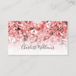 Carte De Visite Texture moderne rose diamant Fille tendance