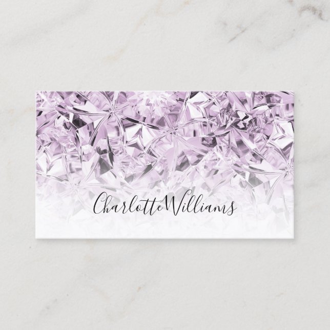 Carte De Visite Texture moderne violet diamant tendance Fille tend (Devant)