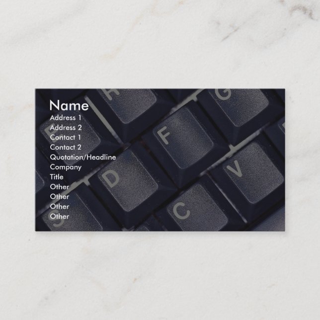 Carte De Visite Texture noire de clavier (Devant)