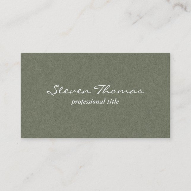 Carte De Visite Texture papier | Olive Green (Devant)