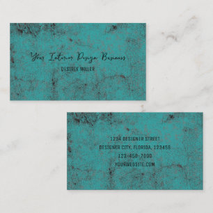 Carte De Visite Texture Vintage Turquoise Noir Chic Designer