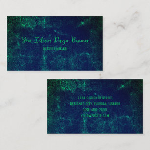 Carte De Visite Texture Vintage vert foncé bleu Grunge