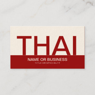 Carte De Visite THAÏLANDAIS audacieux (couleur personnalisable)