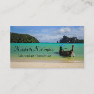 Carte De Visite Thaïlande Travel Beach Photo avec Fishing Boat