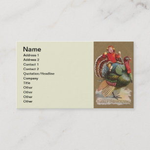 Carte De Visite Thanksgiving Turquie Drôle salutations Vintages