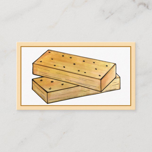 Carte De Visite Thé de Pain Raccourci écossais Biscuits Boulangeri (Devant)