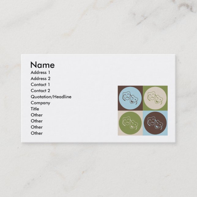 Carte De Visite Théâtre d'art de bruit (Devant)