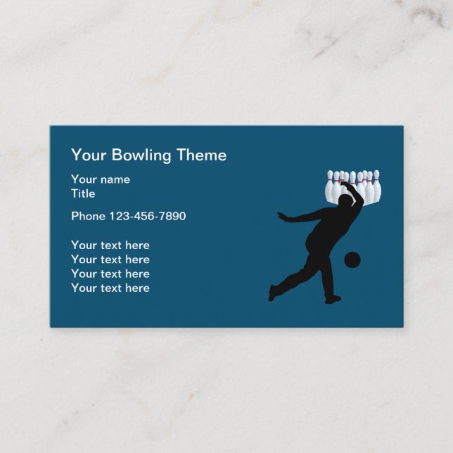 Carte De Visite Thème de bowling unique (Devant)