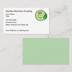 Carte De Visite Thème de cuisine saine et de nutrition