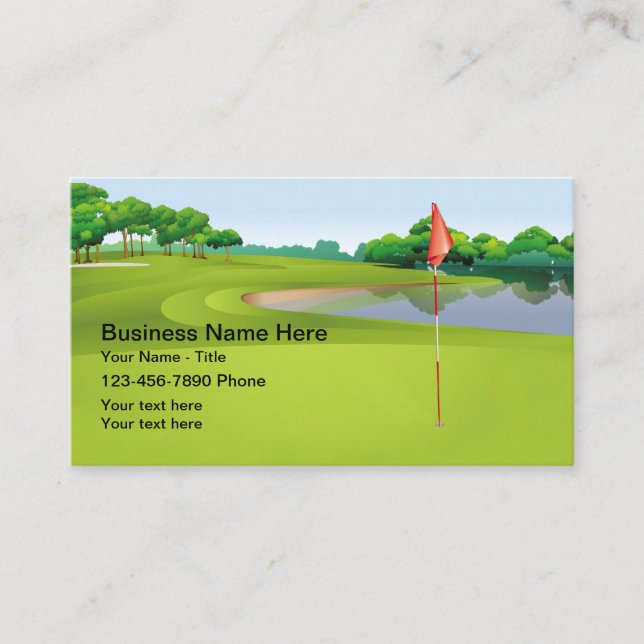 Carte De Visite Thème de golf de saison estivale (Devant)