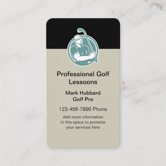 Carte De Visite Thème de golf professionnel (Devant)