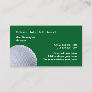 Carte De Visite Thème De Golf Professionnellement Conçu 
