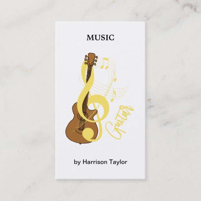 Carte De Visite Thème de musique musicienne graphique de guitare (Devant)