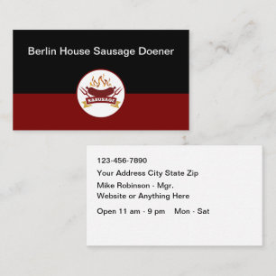 Carte De Visite Thème de restaurant de saucisses grillées
