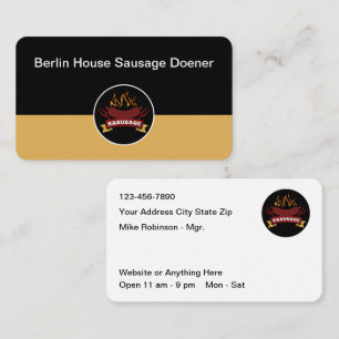 Carte De Visite Thème de restaurant de saucisses grillées