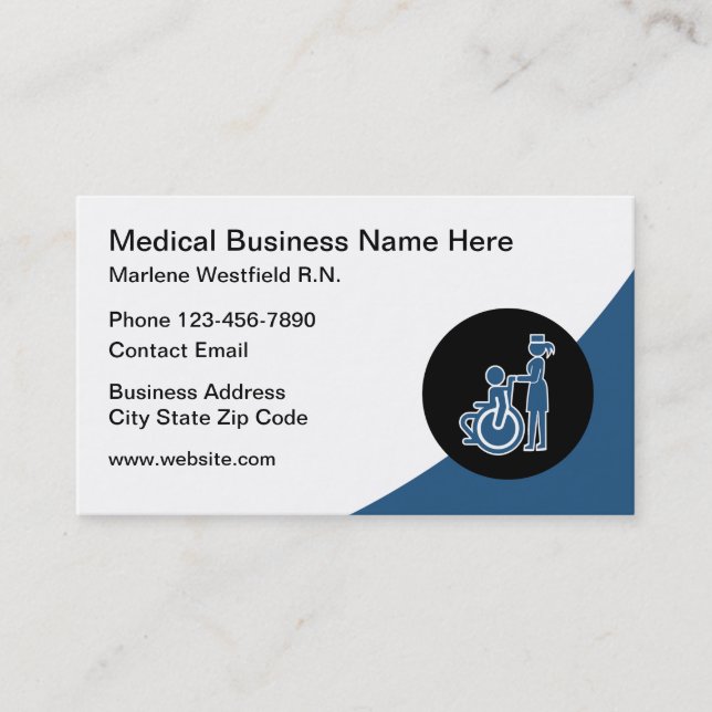 Carte De Visite Thème Handicap en soins de santé Médicales (Devant)