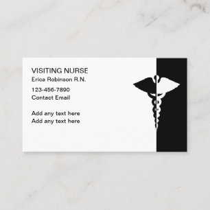 Carte De Visite Thème Médicale classique des infirmières visiteuse