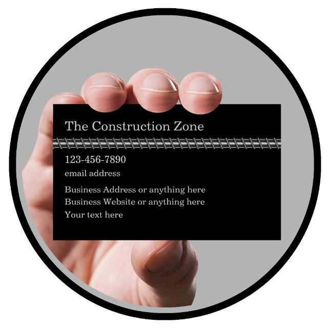 Carte De Visite Thème Rebar du service construction (Construction Rebarb theme business cards by CustomBusinessTemplates)