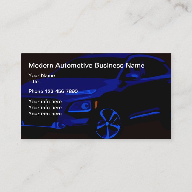 Carte De Visite Thème Services Automobile (Devant)