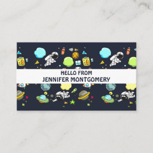 Carte De Visite Thème spatial cool - Astronauts & Rocket Ships