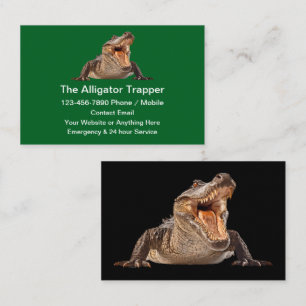 Carte De Visite Thème Trappeur d'Animaux Alligator