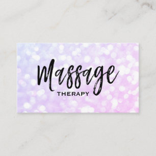 Carte De Visite Thérapeute Bokeh en pastel à la mode de massage 
