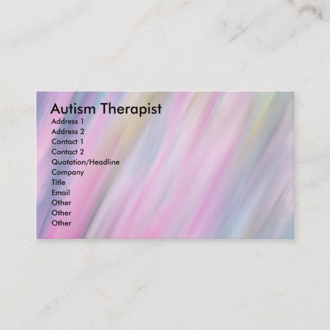 Carte De Visite Thérapeute de l'autisme (Devant)