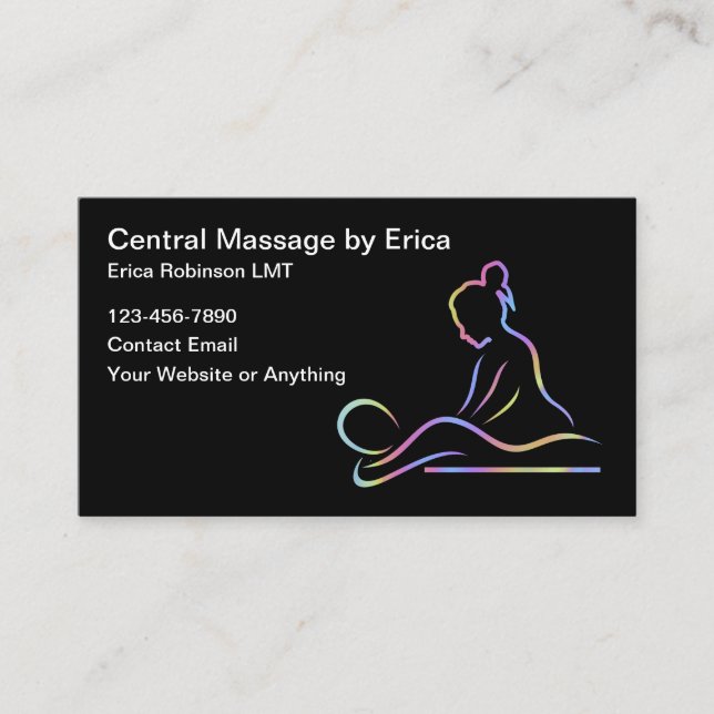 Carte De Visite Thérapeute de massage agréé unique (Devant)