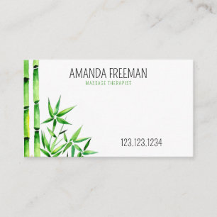 Carte De Visite Thérapeute de massage au bambou vert pacifique