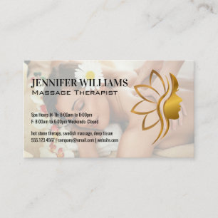 Carte De Visite Thérapeute de Massage Beauté Spa Relaxation