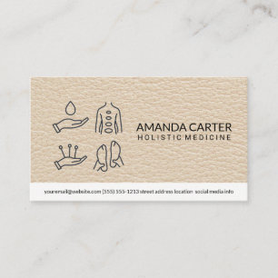 Carte De Visite Thérapeute de massage   Cuir   Médecine holistique