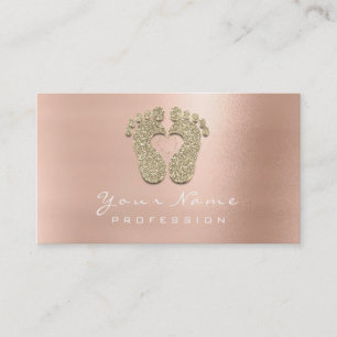 Carte De Visite Thérapeute de massage de réflexologie Pieds Rose