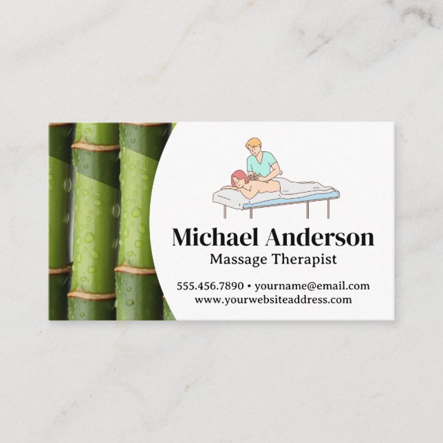 Carte De Visite Thérapeute de massage en séance (Devant)