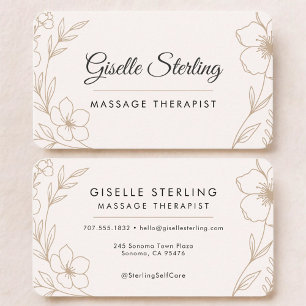 Carte De Visite Thérapeute de Massage Floral