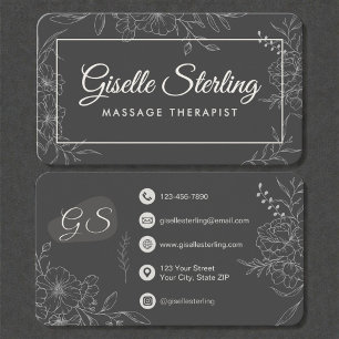 Carte De Visite Thérapeute de Massage Floral