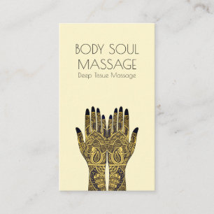 Carte De Visite Thérapeute de massage Henna Mehndi Mains