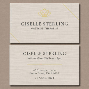 Carte De Visite Thérapeute de Massage Linge Neutre Minimaliste Lot