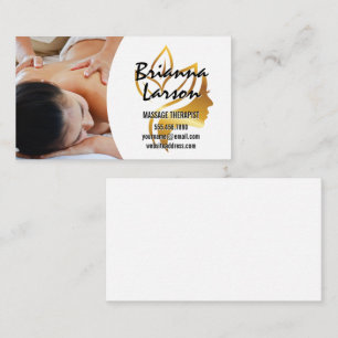 Carte De Visite Thérapeute de massage   Logo Beauté