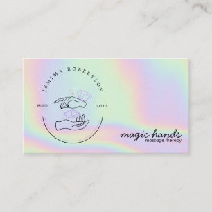 Carte De Visite Thérapeute de Massage Mains Magique Ésotérique 