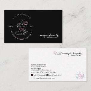 Carte De Visite Thérapeute de Massage Mains Magique Ésotérique 
