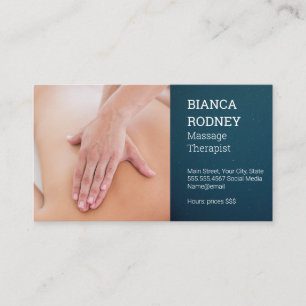 Carte De Visite Thérapeute de massage   Massage des muscles du dos