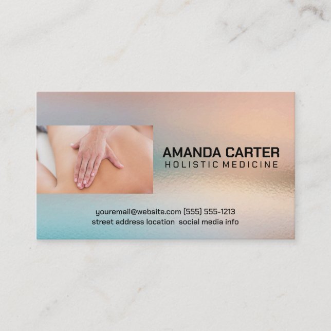 Carte De Visite Thérapeute de massage | Médecine holistique (Devant)