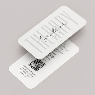Carte De Visite Thérapeute de massage minimale blanc