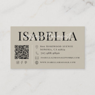 Carte De Visite Thérapeute de Massage Neutre