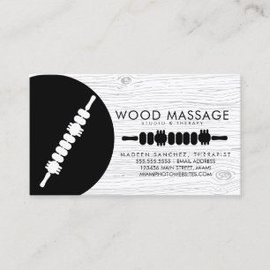 Carte De Visite Thérapeute de massage Outils de thérapie en bois