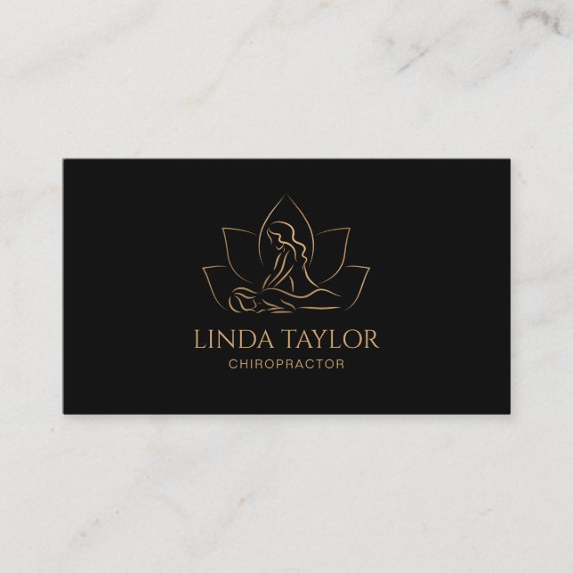 Carte De Visite Thérapeute de massage professionnel Lotus CHIROPRA (Devant)