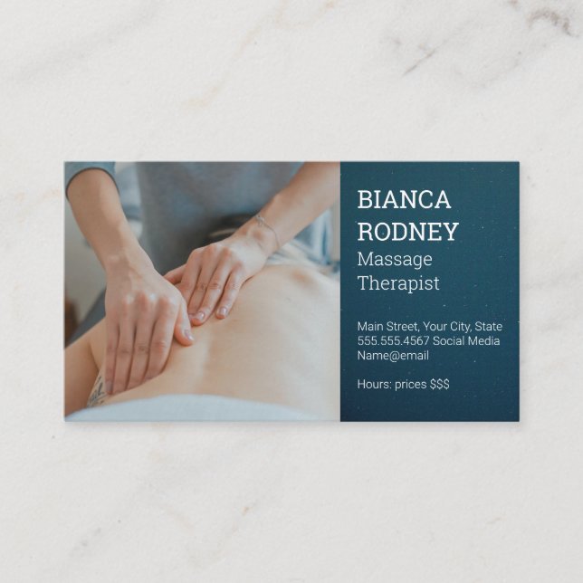 Carte De Visite Thérapeute de massage | Santé et bien-être (Devant)