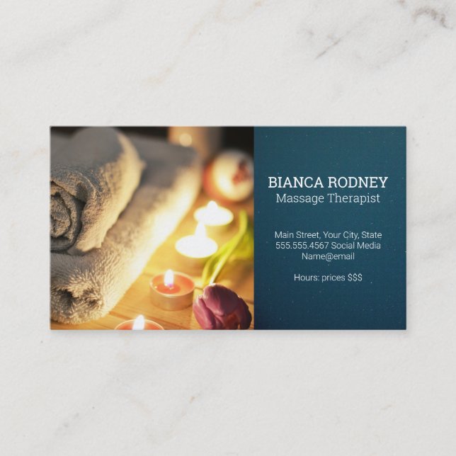 Carte De Visite Thérapeute de massage | Santé et bien-être | SPA (Devant)
