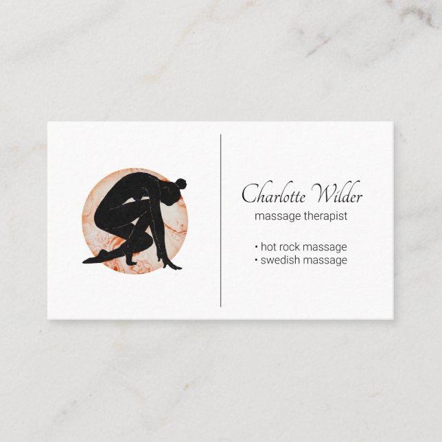 Carte De Visite Thérapeute de massage simple (Devant)