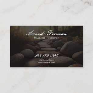 Carte De Visite Thérapeute de massage sur le chemin de pierre Zen